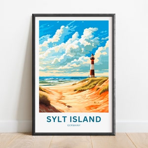 Sylt Island Travel Print - Sylt Island poster, Germany Wall Art, Framed present, Gift Germany Present
