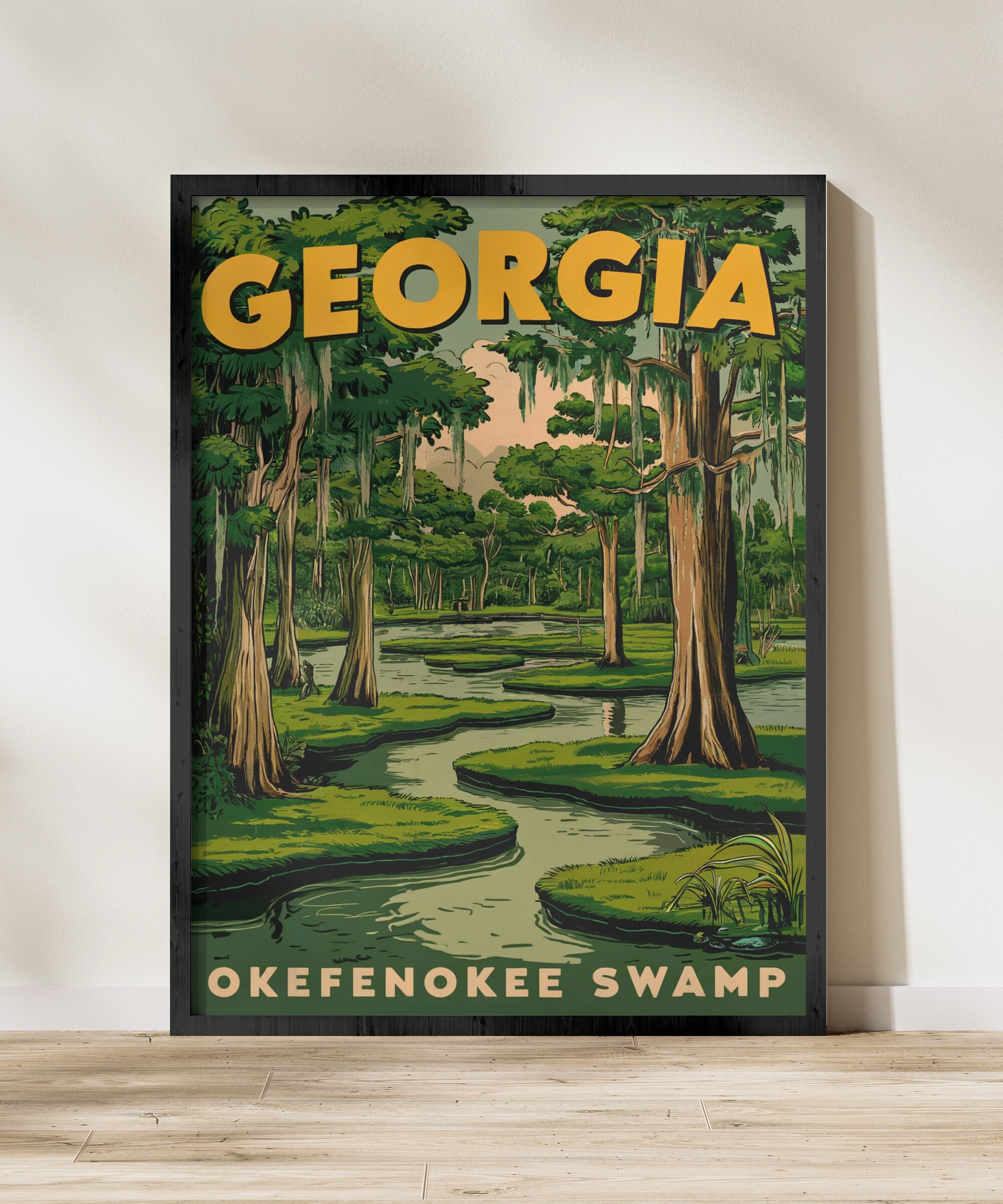 Okefenokee Swamp Vintage Travel Poster - Georgia Print, Europe