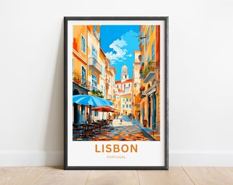 Lisbon Travel Print - Lisbon poster, Portugal Wall Art, Framed present, Gift Portugal Present