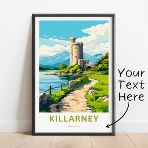 Personalized Killarney Travel Print - Killarney National Park poster, England Wall Art, Framed present, Gift Ireland Present