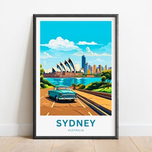 Sydney Travel Print - Sydney poster, Australia Wall Art, Framed present, Gift Australia Present