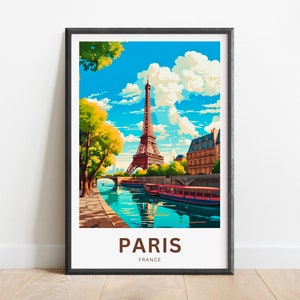Paris Travel Print - Paris poster, France Wall Art, Framed present, Gift French Present