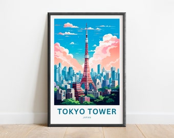 Tokyo Tower Travel Print - Tokyo Tower, Japan Wall Art, Framed present, Gift Japan Present