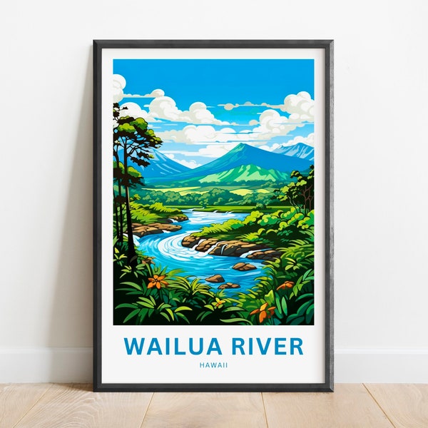 Wailua River Travel Print - Wailua River poster, Hawaii Wall Art, Framed present, Gift Hawaii Present