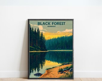 Black Forest Vintage Travel Poster - Black Forest Print, Germany Wall Art, Framed, Gift Germany Present