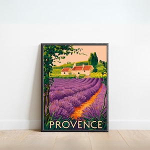 Provence Vintage Travel Poster - Provence Print, France Wall Art, Framed, Gift France Present