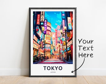 Personalized Tokyo Travel Print - Tokyo, Japan Wall Art, Framed present, Gift Japan Present