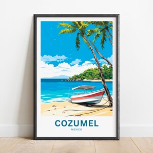 Cozumel Travel Print - Cozumel poster, Mexico Wall Art, Framed present, Gift Mexico Present