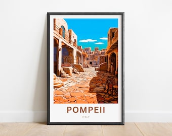 Pompeii Travel Print - Pompeii poster, Italy Wall Art, Framed present, Gift Italy Present