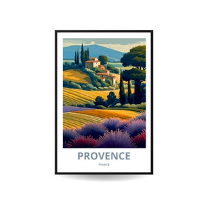 Provence, France Print | France Wall Art | Travel Poster | Provence | Provence Region | French Countryside Poster