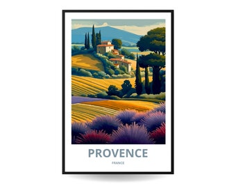 Provence France Print: Lavender Fields Travel Poster