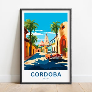 Cordoba Travel Print - Cordoba poster, Spain Wall Art, Framed present, Gift Spain Present