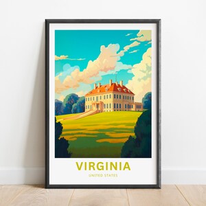 Virginia Travel Print - Virginia poster, United States Wall Art, Framed present, Gift United States Present