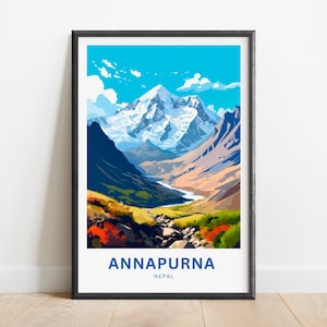 Annapurna Travel Print - Annapurna poster, Nepal Wall Art, Framed present, Gift Nepal Present