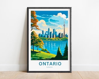 Ontario Wall Art: Modern Minimalist Canada Travel Print - Digital Download