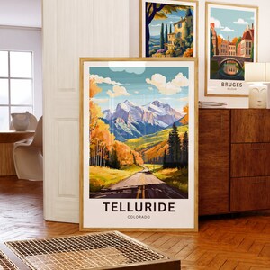 Telluride Travel Print - Telluride Poster, Colorado Wall Art, Framed ...