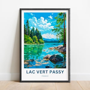 Lac Vert Passy Travel Print - Lac Vert Passy poster, France Wall Art, Framed present, France Present