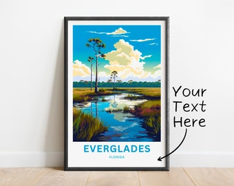 Gepersonaliseerde Everglades-kunstprint: reisposter Florida, ingelijste optie