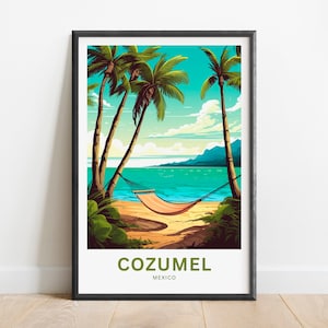 Cozumel Travel Print - Cozumel poster, Mexico Wall Art, Framed present, Gift Mexico Present
