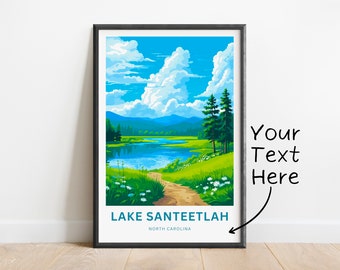 Personalized Lake Santeetlah Print - Lake Santeetlah poster, North Carolina Wall Art, Framed present, Gift United States Present