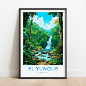 El Yunque Travel Print - El Yunque poster, El Yunque National Forest Puerto Rico Wall Art, present, Gift Puerto Rico, Personalized Text