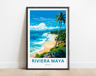 Stampa di viaggio Riviera Maya - Poster Riviera Maya, Messico Wall Art, regalo incorniciato, regalo Messico presente