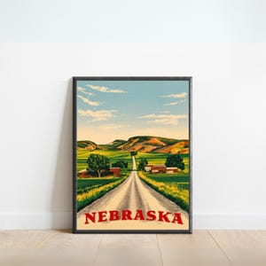 Nebraska Vintage Travel Poster - Nebraska Print, United States Wall Art, Framed, Gift US Present