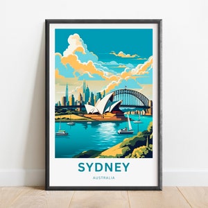 Sydney Travel Print - Sydney poster, Australia Wall Art, Framed present, Gift Australia Present