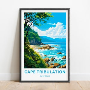 Cape Tribulation Travel Print - Cape Tribulation poster, Queensland, Australia Wall Art, Framed present, Gift Australia, Custom Your Text