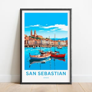 San Sebastian Print - San Sebastian poster, Spain Wall Art, Framed present, Gift Spain Present