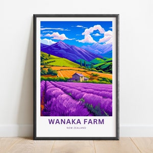 Wanaka Farm Travel Print - Wanaka Farm poster, New Zealand Wall Art, Framed present, Gift New Zealand Present
