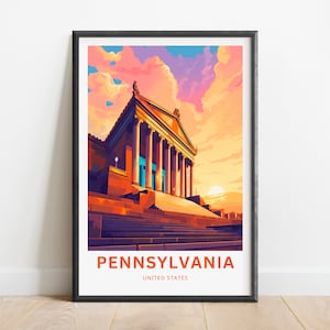 Pennsylvania Travel Poster: Philadelphia Museum of Art Print