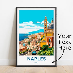 Personalized  Naples Travel Print - Naples poster, Italy Wall Art, Framed present, Gift Italy Present