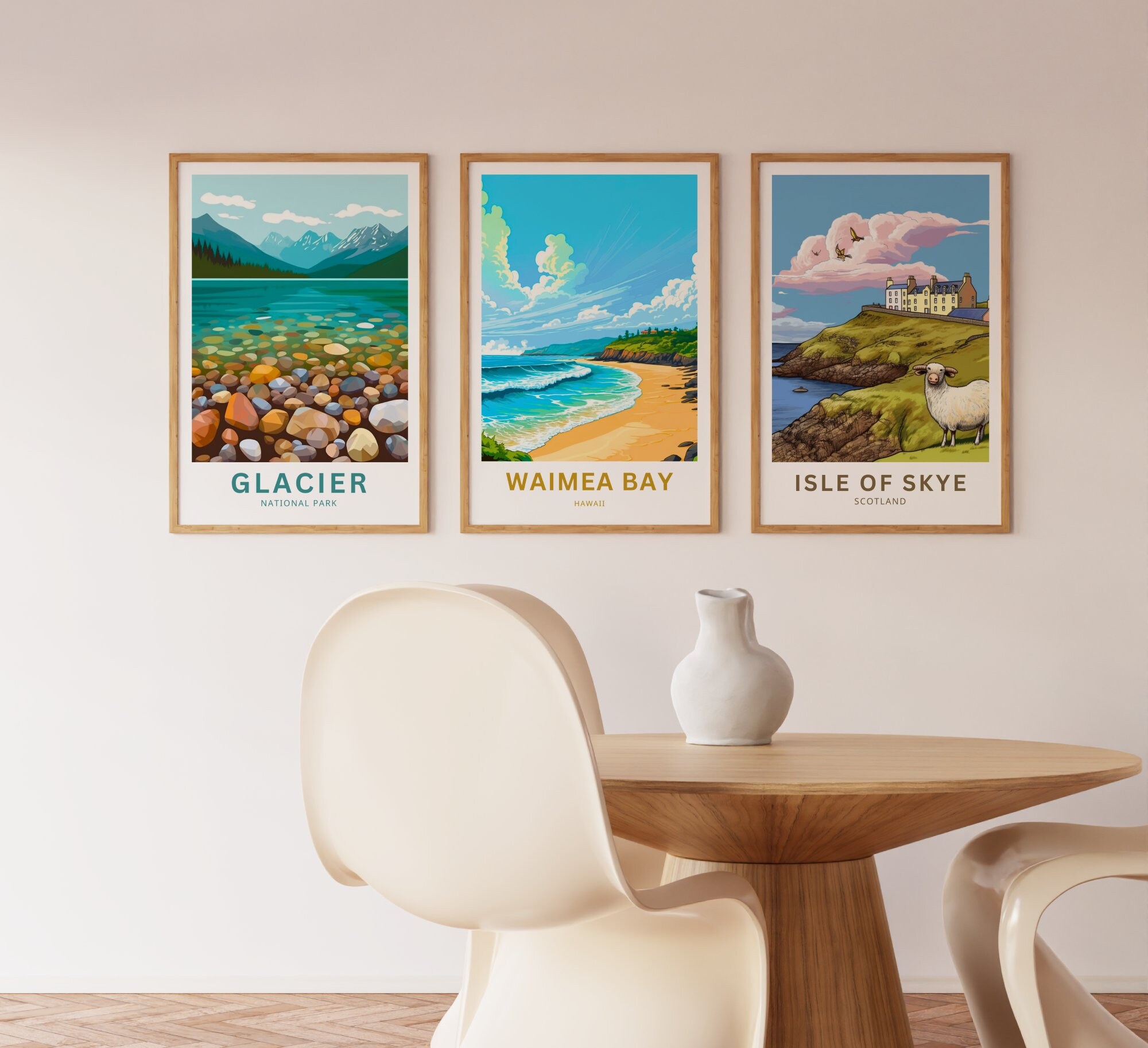 Waimea Bay Hawaii Print – North Shore Surf Art, Travel Poster - Etsy