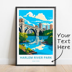 Personalized Harlem River Park Travel Print - Harlem River Park poster, New York Wall Art, Framed present, Gift New York Present