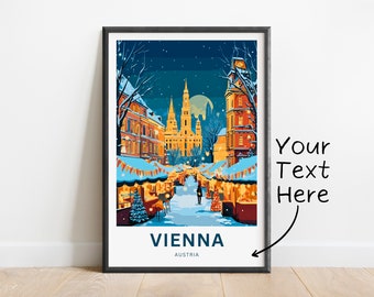 Personalized Vienna Travel Print - Vienna poster, Austria Wall Art, Framed present, Gift Austria Present