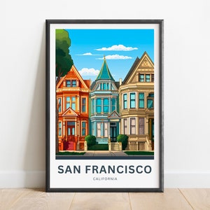 San Francisco Travel Print - San Francisco poster, California Wall Art, Framed present, Gift California Present