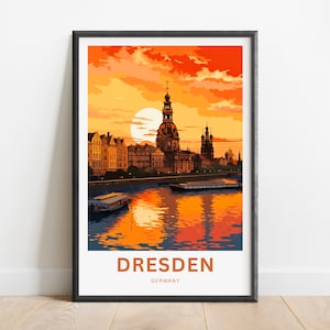 Dresden Travel Print - Dresden Poster, Germany Wall Art, Framed present, Gift Germany Present