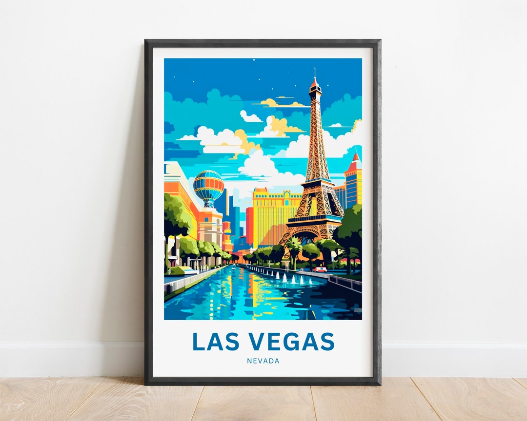 Las Vegas Travel Print Las Vegas Poster Nevada Wall Art Etsy