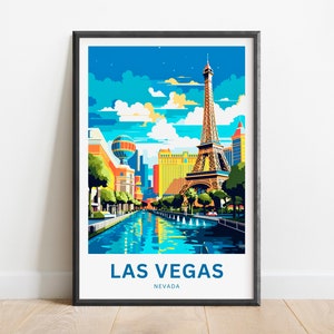 Las Vegas Travel Print - Las Vegas poster, Nevada Wall Art, Framed present, Gift Nevada Present