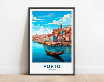 Porto Travel Print - Porto poster, Portugal Wall Art, Framed present, Gift Portugal Present