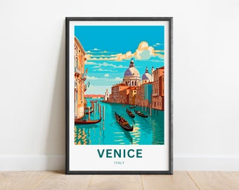 Venecia Travel Print - Cartel de Venecia, Arte de la pared de Italia, Presente enmarcado, Regalo Italia Presente