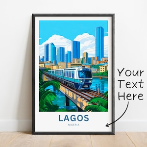 Personalized Lagos Print - Lagos poster, Nigeria Wall Art, Framed present, Gift, Africa Present