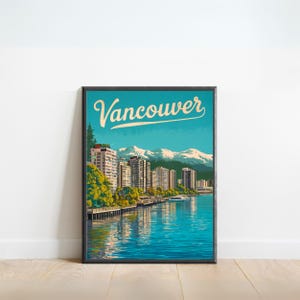 Vancouver Vintage Travel Poster - Vancouver National Park Print, Canada Wall Art, Framed present, Gift Canada, Present