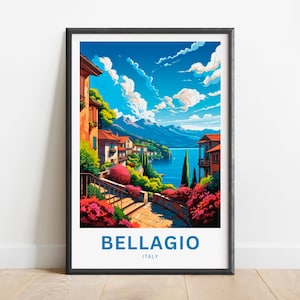 Bellagio Travel Print - Bellagio poster, Italy Wall Art, Framed present, Gift Italy Present