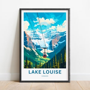 Lake Louise Travel Print - Lake Louise poster, Canada Wall Art, Framed present, Gift Canada Present, Banff National Park, Custom Your Text