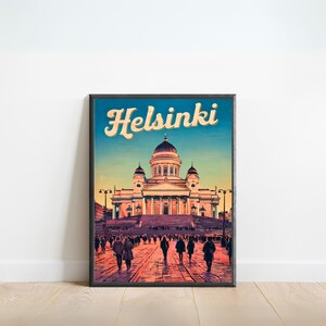 Helsinki Vintage Travel Poster - Helsinki print, Finland Wall Art, Framed present, Gift Finland Present