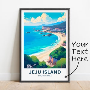Personalized Jeju Island Travel Print - Jeju Island poster, South Korea Wall Art, Framed present, Gift South Korea Present