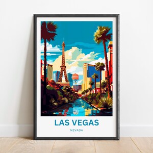 Las Vegas Travel Print - Las Vegas poster, Nevada Wall Art, Framed present, Gift Nevada Present