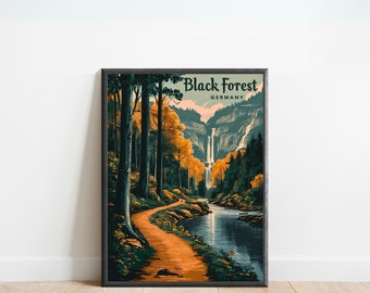 Black Forest Vintage Travel Poster - Black Forest Print, Germany Wall Art, Framed, Gift Germany Present